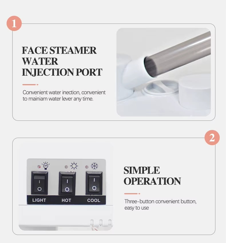 Vapor doble con lupa led