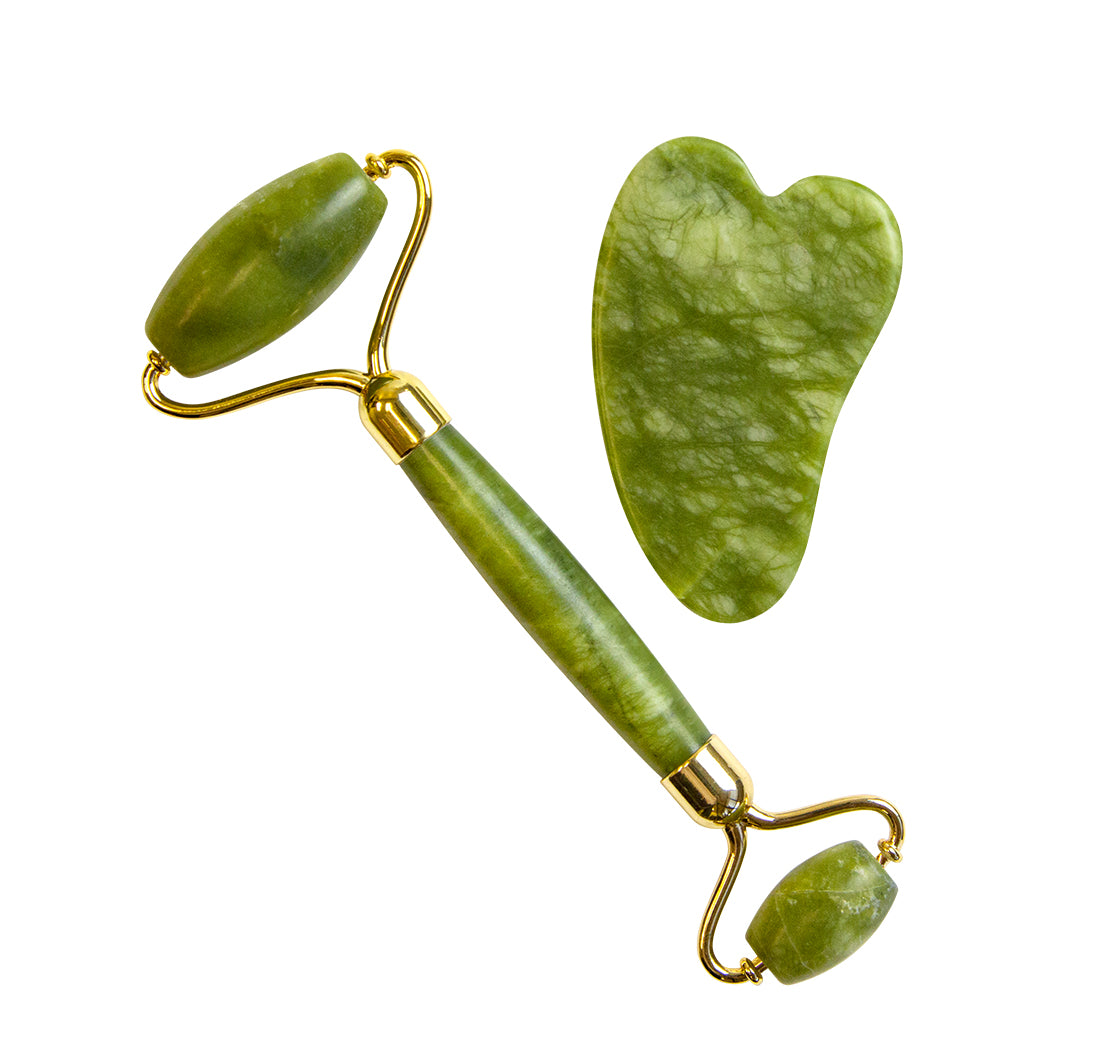 Rodillo de jade con piedra guasha
